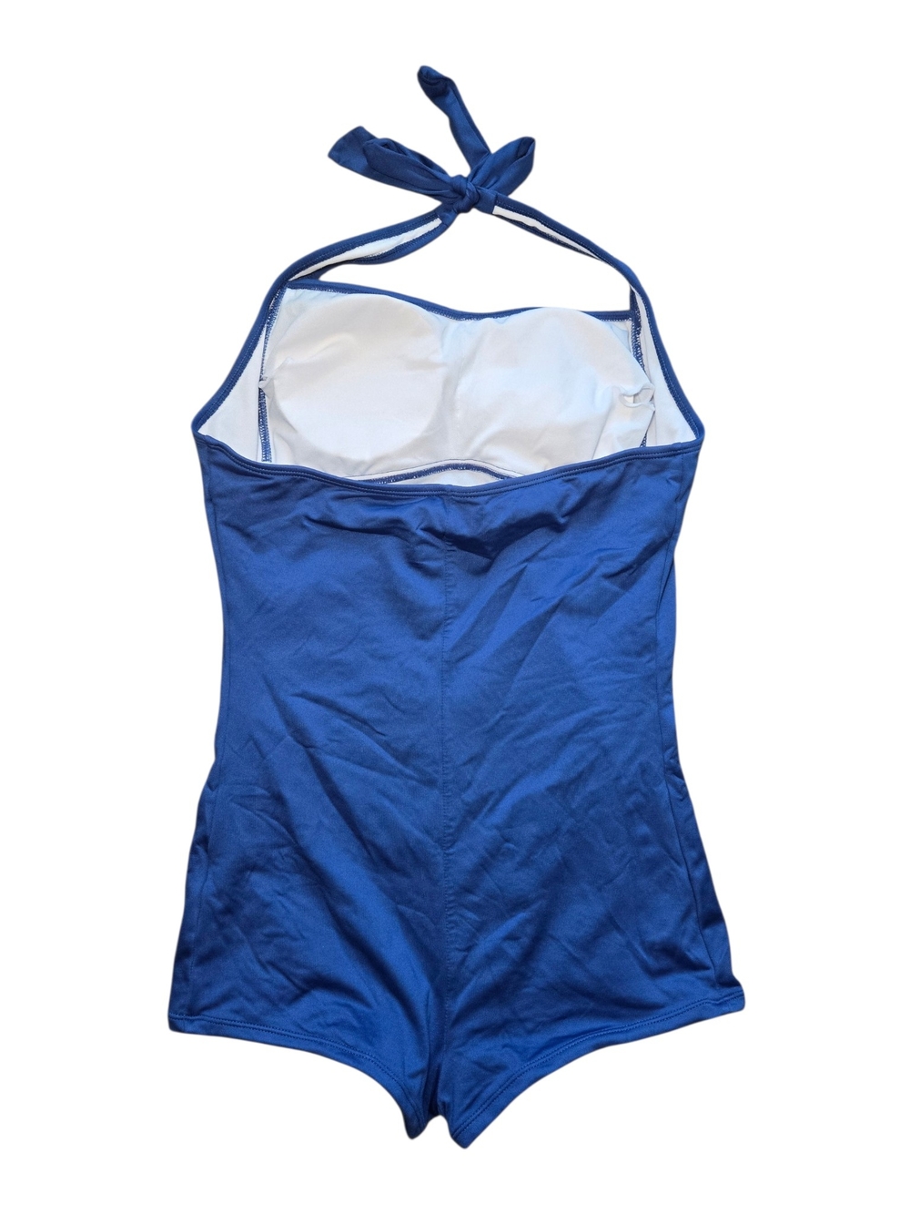 Maternity Blue Halter One-Piece Swimsuit - Picture 4 of 8